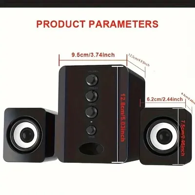 USB Wired Combination Speakers Computer Speakers Bass Stereo Music Player Subwoo • $14.99