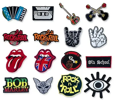 £3.99 • Buy Music Lover Collectors Rock N Roll Badges Iron On Sew On Embroidered Patches