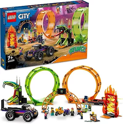 LEGO City Double Loop Stunt Arena 60339 Monster Truck Playset Motorbikes 598pcs • $109.90