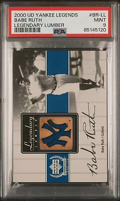 2000 Ud Yankees Legends Babe Ruth Legendary Lumber Psa 9 Game Used Bat (br-ll) • $500