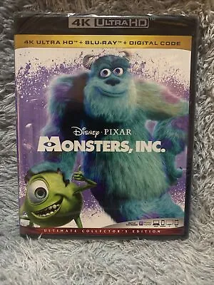 Monsters Inc. (4K Ultra HD + Blu-Ray + Digital 2001) New Sealed Disney Pixar • $21.88