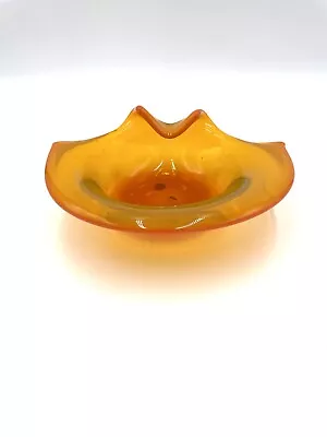 RARE Erickson Art Glass Fire/Flame Color #806 Rolled Lip Bowl MCM • $400