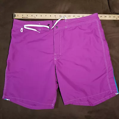 Sundek Swim Trunks Lined Lavender / Purple W36 Blue Gray White Stripes • $27.50