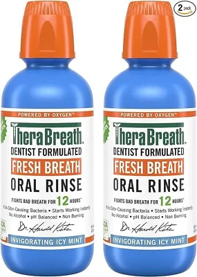 $21.08 • Buy 2 Pack, TheraBreath Fresh Breath Dentist Formulated Oral Rinse, Icy Mint, 16 FL