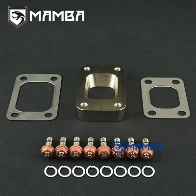 MAMBA T25 T28 To T3 CNC Turbo Exhaust Manifold Flange Adapter + Gasket + Stud • $67.26