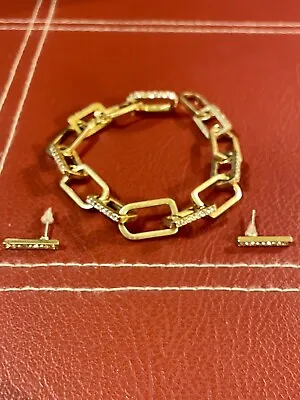 J Crew Pave-u-link Chain Link Bracelet & Earrings • $20