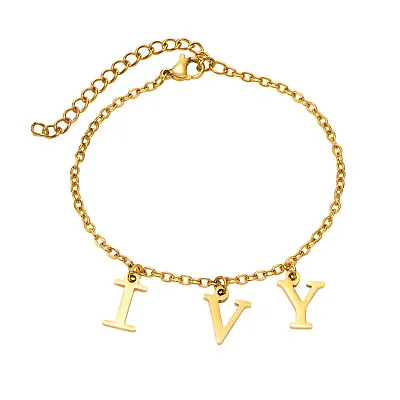 Free Custom 1-9 Initial Letters Names Bracelets Women Girl Gift Wristband Chain • £7.79