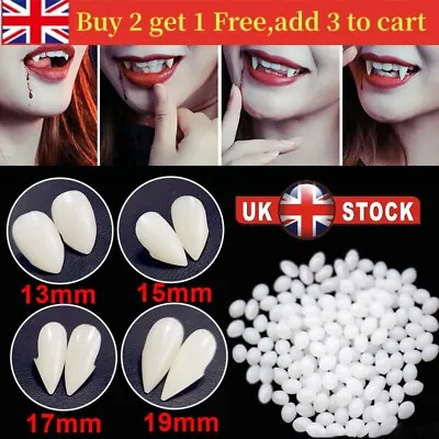 Vampire Teeth Fangs Dentures Props Costume Props Party DIY Supplies Adult Kids • £4.49