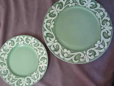 Villeroy & Boch - ARABESCO Switch Summerhouse  1 Dinner Plate & 1 Salad Plate Eb • $49.99