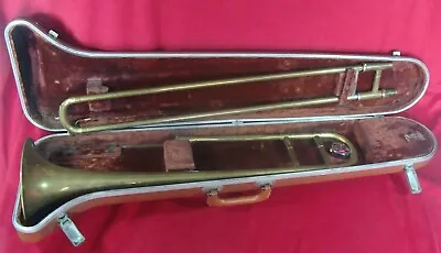 VINTAGE 1950s  OLDS  AMBASSADOR TROMBONE ( Original Case Mouth Piece ) • $155