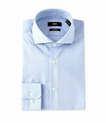 $72.24 • Buy Hugo Boss Mark Us Black Label Easy Iron Dress Shirt Sharp Fit Blue  -nwt