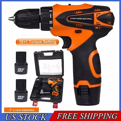 12V Cordless Drill 3/8” Electric Screwdriver Mini Wireless Power Driver Tool Set • $27.58