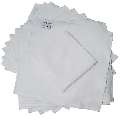 Manchester Mills Cotton Washcloths 12 Pack 12  X 12  White Face Wash Room Cloth • £16.47
