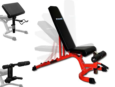 £179.99 • Buy GYMANO ® SUPER 7000™ WEIGHT BENCH With PREACHER CURL & LEG EXTENSION ATTACHMENT
