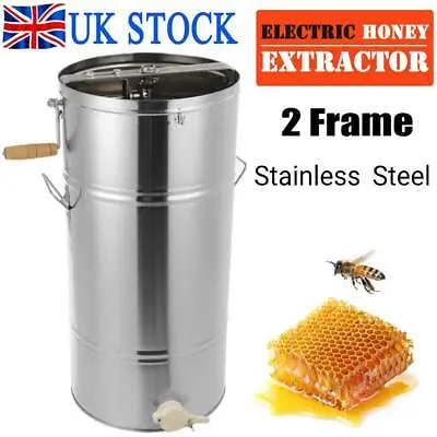 2 Frame Stainless Steel Honey Extractor Beekeeping Equipment Honeycomb UK • £46.49