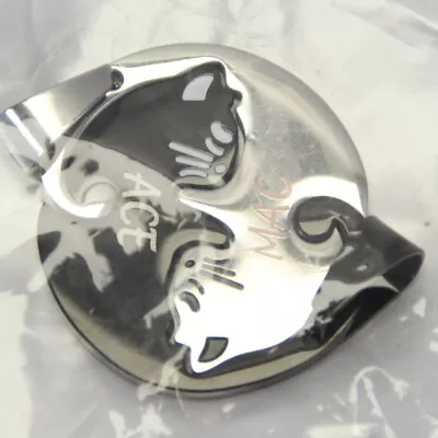 Yin Yang Cat Pendant Set 2pcs Stainless Steel Best Friend Puzzle ACE & MAC • $10.99