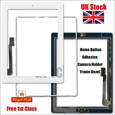 £9.99 • Buy For IPad 3/4 Digitizer Touch Glass Screen Replacement + Home Button - UK Seller