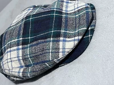 Vintage Woolrich Flannel Plaid Wool Blend Newsboy Cabbie Cap Hat Size Medium USA • $20