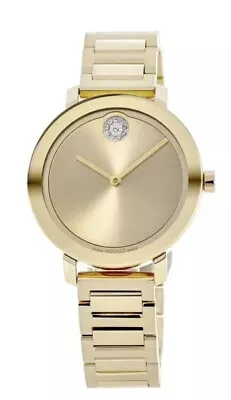 Brand New Movado Bold Evolution Women's Yellow Gold 34mm Watch 3600823 • $349.99