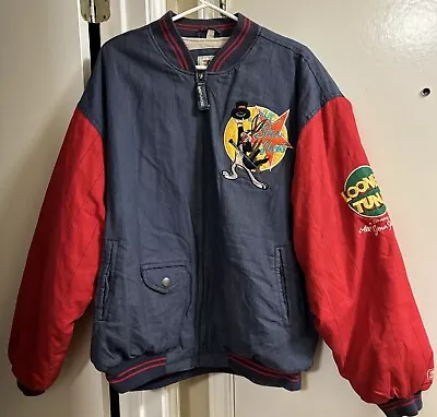 Vintage 1993 Mirage Looney Tunes Burbank Broadway Jacket Embroidered Adult XL • $44.99