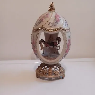 1996' Vtg Faberge Egg Musical Carousel Crafted In Malaysia TFM Franklin Mint • $59.50