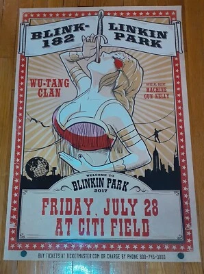 $49.99 • Buy Blink 182 Linkin Park Wu Tang Rare Industry Promoter Concert Poster Nyc 24x36