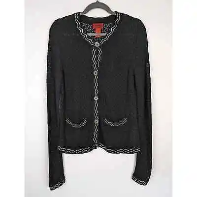Missoni For Target Sweater Knit Lace Preppy Elegant Academia Black Cream Size M • $24.99