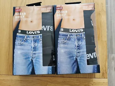 £44.99 • Buy Levis 2 X 4 Pack Boxer Brief Black Size XL 8 Pairs