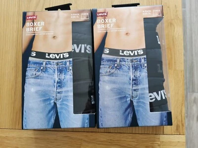 £44.99 • Buy Levis 2 X 4 Pack Boxer Brief Black Size XL 8 Pairs