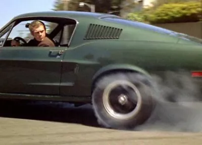 Steve McQueen Actor With Mustang Bullit Color Re-Print #1044 4x6 • $5.99