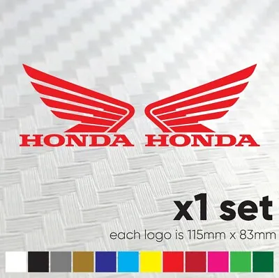 Honda Wings X2 Motorcycle Honda Tank Vinyl Decals Stickers - 115mm X 83mm • £4.49