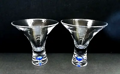 CIROC Vodka/ Martini Glasses Blown Glass With Blue Bubble In Base • $18