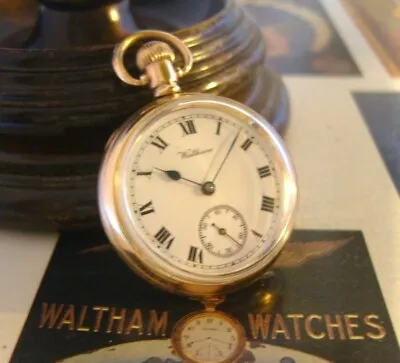 Waltham Pocket Watch 1909 Antique Ladies Fob 7 Jewel 9ct Gold Filled Case Fwo • £235