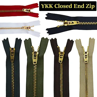 YKK Closed Ended Heavy Teeth Zipper Smooth Zip DIY Denim Choice Colors & Sizes • £3.99