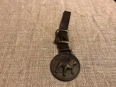 MACK TRUCK BULL DOG WATCH FOB KEYCHAIN W LEATHER STRAP KIETH SMYKAL Co. N.Y.S. • $30