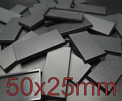 50x25mm Rectangle Plain Wargaming Plastic Bases Warhammer Brand New Wargames • £4.19