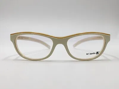 Ic Berlin Eyeglasses Frames Woman Oval White Gold Cat Eye Cosmic Ray Cream M • £59.65