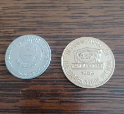 VINTAGE 2 Burger Chef TOKEN 1969 LOOK!! • $20