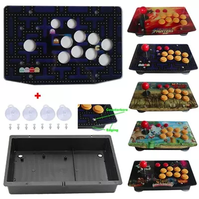 DIY Arcade Joystick Kits Parts Acrylic Artwork Panel 10 Buttons Flat Case Box • $35.99