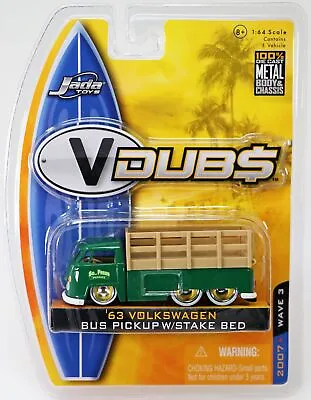 $29.99 • Buy Jada Toys 1963 VW Bus Pickup W/Stake Bed Vdubs #12062-032 NRFP 2007 Green 1:64