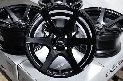 Kudo Racing Mystery 15x8 4x100 15mm Full Black Concave Wheels Rims Honda Civic • $664