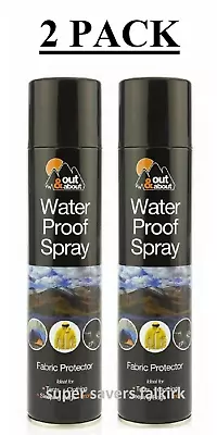 2 X300ml WaterProof Spray Fabric Shoes Tents Cloth Protector Camping Fishing • £6.69