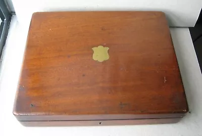 Antique Edwardian 2 Drawer Wooden Cutlery Box Lock Catch Damaged No Key • £5