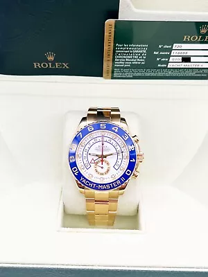 Rolex 116688 Yacht Master II Blue Ceramic 18K Yellow Gold Box Paper • $34995