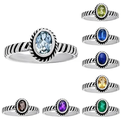 $8.99 • Buy Natural Multi Stones 925 Silver Ring Size 5-8 Jewelry DGR1134 R-1045
