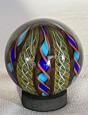 Mark Mathews 12 Cane Filigrana Art Glass Marble - 1997 - 2 1/8  • $359.99