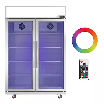 Commercial Merchandiser Cooler 2 Glass Door Refrigerator Beverage Display 39 CF • $1899