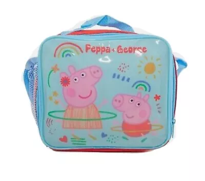 PEPPA PIG & GEORGE Insulated Lunch Bag With Side Mesh Pocket - FREE P & P • £9.99