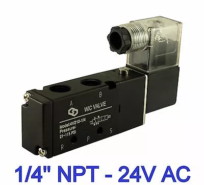 1/4  4 Way 2 Position Directional Control Electric Solenoid Air Valve 24V AC  • $23.99