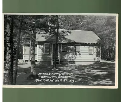 Vintage RPPC B&W Photo Postcard Manitowish Waters WI Warnier's Resort • $12